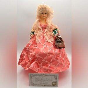 Vintage 1987 Brinn's Martha Washington Porcelain Doll 16" Limited Edition Series